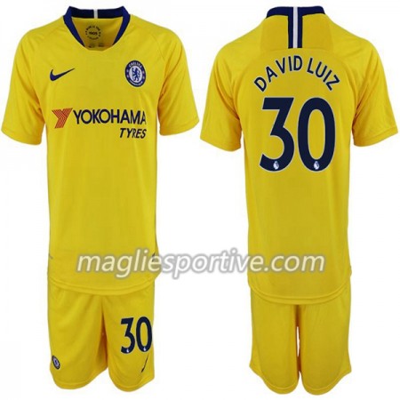 Completo Calcio Chelsea David Luiz 30 Bambino Divisa Trasferta 2018/2019